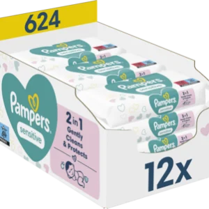 PAMPERS Sensitive chusteczki nawilzane dla dzieci 12x52 szt