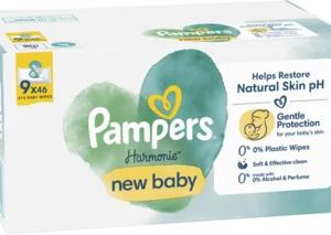 PAMPERS Harmonie New Baby chusteczki nawilzane 9x46 szt