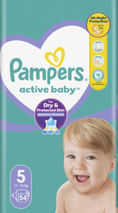 PAMPERS Active Baby pieluchy 5 11 16 kg 54 szt