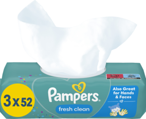 PAMPERS Fresh Clean chusteczki nawilzane dla dzieci 3 x 52 szt