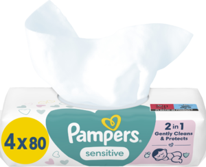 PAMPERS Sensitive chusteczki nawilzane dla dzieci 4 x 80 szt